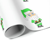 Chibi Santa green suit Cadeaupapier (Rol Hoek)
