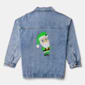 Chibi Santa green suit Denim Jacket (Achterkant)