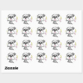 Chibi Schnauzer Ronde Sticker (Vel)