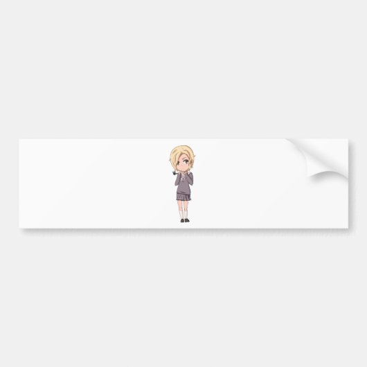 Chibi School Girl Bumpersticker (Voorkant)
