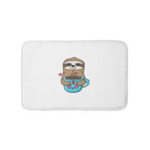 Chibi Sloth Coffee Lover – Schattigee Kawaii Sloth Badmat