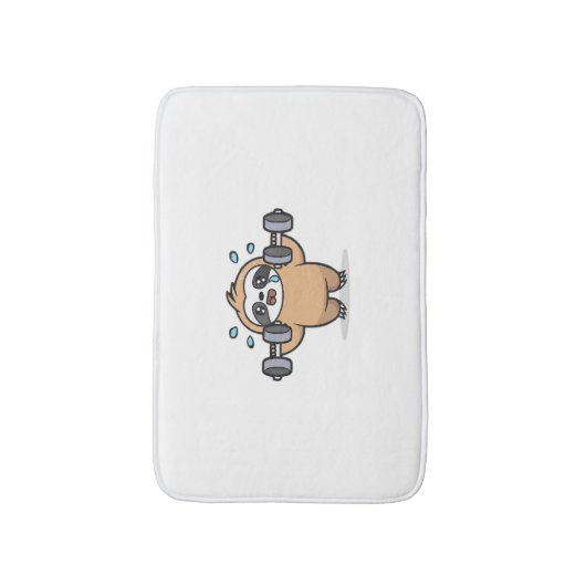 Chibi Sloth Gym Fail – Schattigee Kawaii Funny Wor Badmat (Voorkant Verticaal)