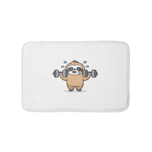 Chibi Sloth Gym Fail – Schattigee Kawaii Funny Wor Badmat (Voorkant)