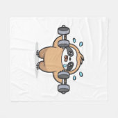 Chibi Sloth Gym Fail – Schattigee Kawaii Funny Wor Fleece Deken (Voorkant (Horizontaal))