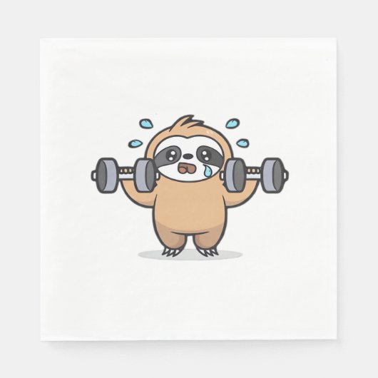 Chibi Sloth Gym Fail – Schattigee Kawaii Funny Wor Servet (Voorkant)