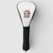 Chibi Sloth with Headphones � Cute Kawaii Relaxing Golfheadcover (Voorkant)