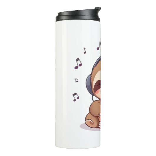 Chibi Sloth with Headphones � Cute Kawaii Relaxing Thermosbeker (Gedraaid links)