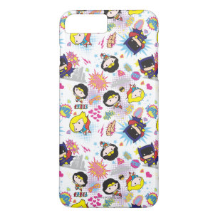 Chibi Super Heroine Pattern iPhone 8 Plus / 7 Plus Hoesje
