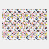 Chibi Super Heroine Pattern Inpakpapier Vel (Voorkant 3)