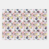 Chibi Super Heroine Pattern Inpakpapier Vel (Voorkant 2)