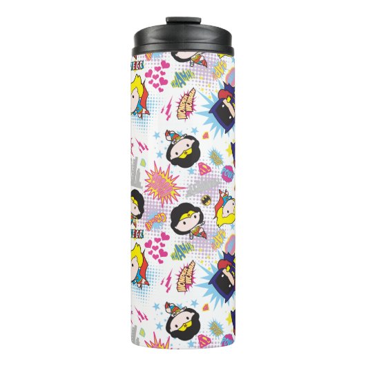 Chibi Super Heroine Pattern Thermosbeker (Voorkant)