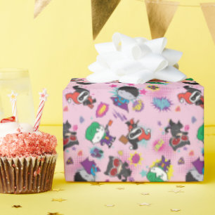 Chibi Super Villain Action Pattern Cadeaupapier