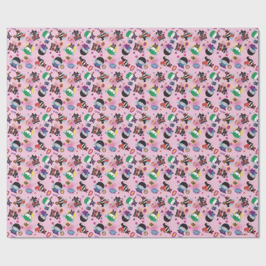 Chibi Super Villain Action Pattern Cadeaupapier (Vlak)