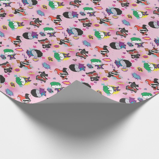 Chibi Super Villain Action Pattern Cadeaupapier (Hoek)