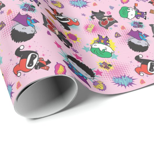 Chibi Super Villain Action Pattern Cadeaupapier (Rol Hoek)