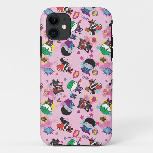 Chibi Super Villain Action Pattern Case-Mate iPhone Case (Achterkant)