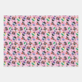 Chibi Super Villain Action Pattern Inpakpapier Vel (Voorkant 2)