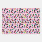 Chibi Super Villain Action Pattern Inpakpapier Vel (Voorkant)