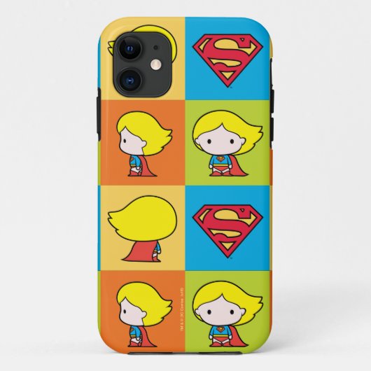 Chibi Supergirl Character Turnround Case-Mate iPhone Case (Achterkant)