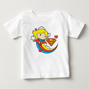 Chibi Supergirl Flying Rainbow