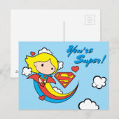 Chibi Supergirl Flying Rainbow Briefkaart (Voorkant / Achterkant)
