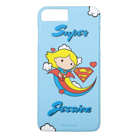 Chibi Supergirl Flying Rainbow Case-Mate iPhone Case (Achterkant)