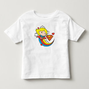 Chibi Supergirl Flying Rainbow Kinder Shirts