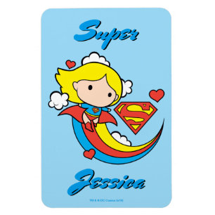 Chibi Supergirl Flying Rainbow Magneet