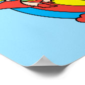 Chibi Supergirl Flying Rainbow Poster (Hoek)