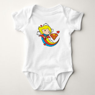 Chibi Supergirl Flying Rainbow Romper