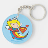 Chibi Supergirl Flying Rainbow Sleutelhanger (Achterkant)
