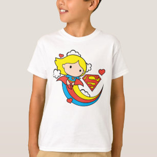 Chibi Supergirl Flying Rainbow T-shirt