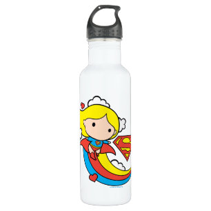 Chibi Supergirl Flying Rainbow Waterfles