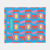 Chibi Supergirl LOVE Fleece Deken (Voorkant (Horizontaal))