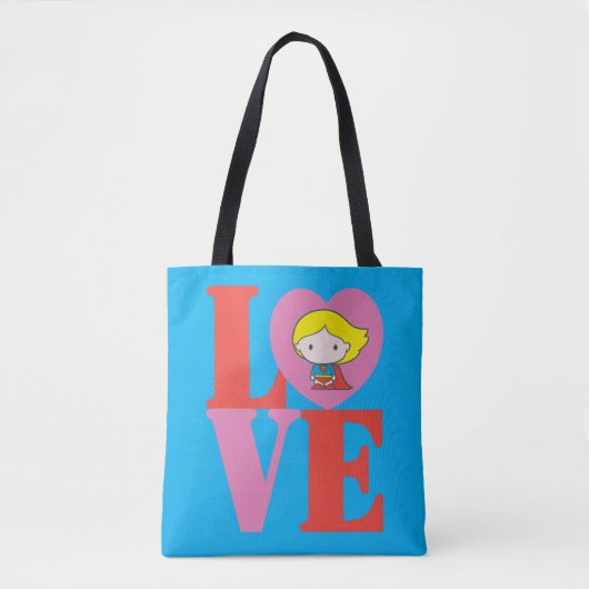 Chibi Supergirl LOVE Tote Bag (Voorkant)