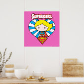Chibi Supergirl Starburst Hart en Logo Poster (Keuken)