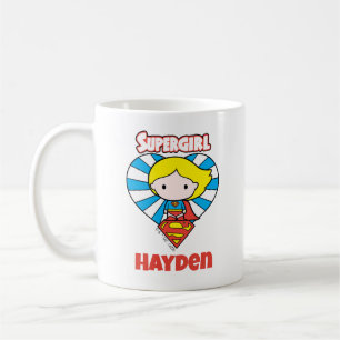 Chibi Supergirl Starburst Heart en Logo Koffiemok