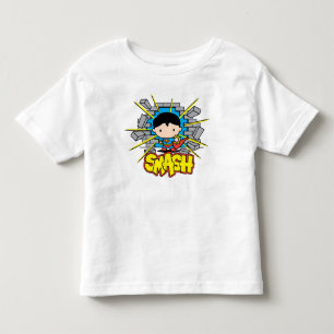 Chibi Superman die door de Brick-muur smashing Kinder Shirts