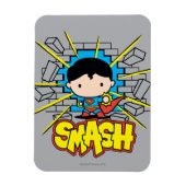 Chibi Superman die door de Brick-muur smashing Magneet (Verticaal)