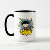 Chibi Superman die door de Brick-muur smashing Mok (Links)