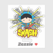 Chibi Superman die door de Brick-muur smashing Sticker (Vel)