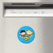 Chibi Superman en Chibi Supergirl Power Up! Magneet (Insitu (Vaatwasser))