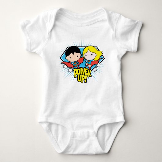 Chibi Superman en Chibi Supergirl Power Up! Romper (Voorkant)