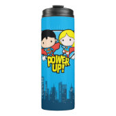 Chibi Superman en Chibi Supergirl Power Up! Thermosbeker (Voorkant)