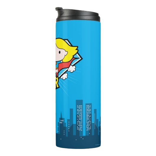 Chibi Superman en Chibi Supergirl Power Up! Thermosbeker (Geroteerd rechts)