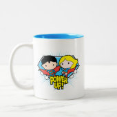 Chibi Superman en Chibi Supergirl Power Up! Tweekleurige Koffiemok (Links)