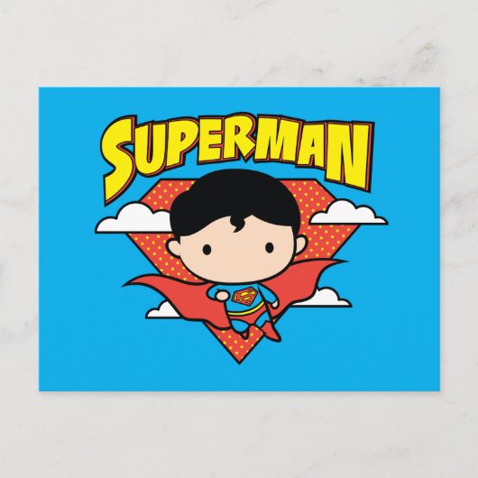 Chibi Superman Polka Dot Shield and Name Briefkaart (Voorkant)