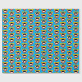 Chibi Superman Polka Dot Shield and Name Cadeaupapier (Vlak)