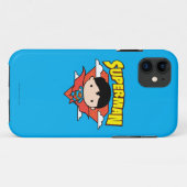 Chibi Superman Polka Dot Shield and Name Case-Mate iPhone Case (Achterkant (horizontaal))