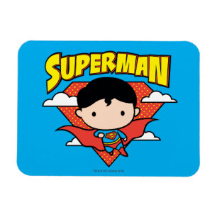 Chibi Superman Polka Dot Shield and Name Magneet